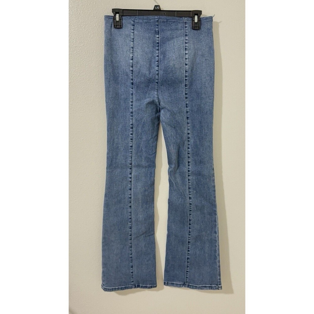 NWT Free People We The Free High-Rise Pull-On Flare Jeans In Light Blue Wash 28 - Picture 4 of 10